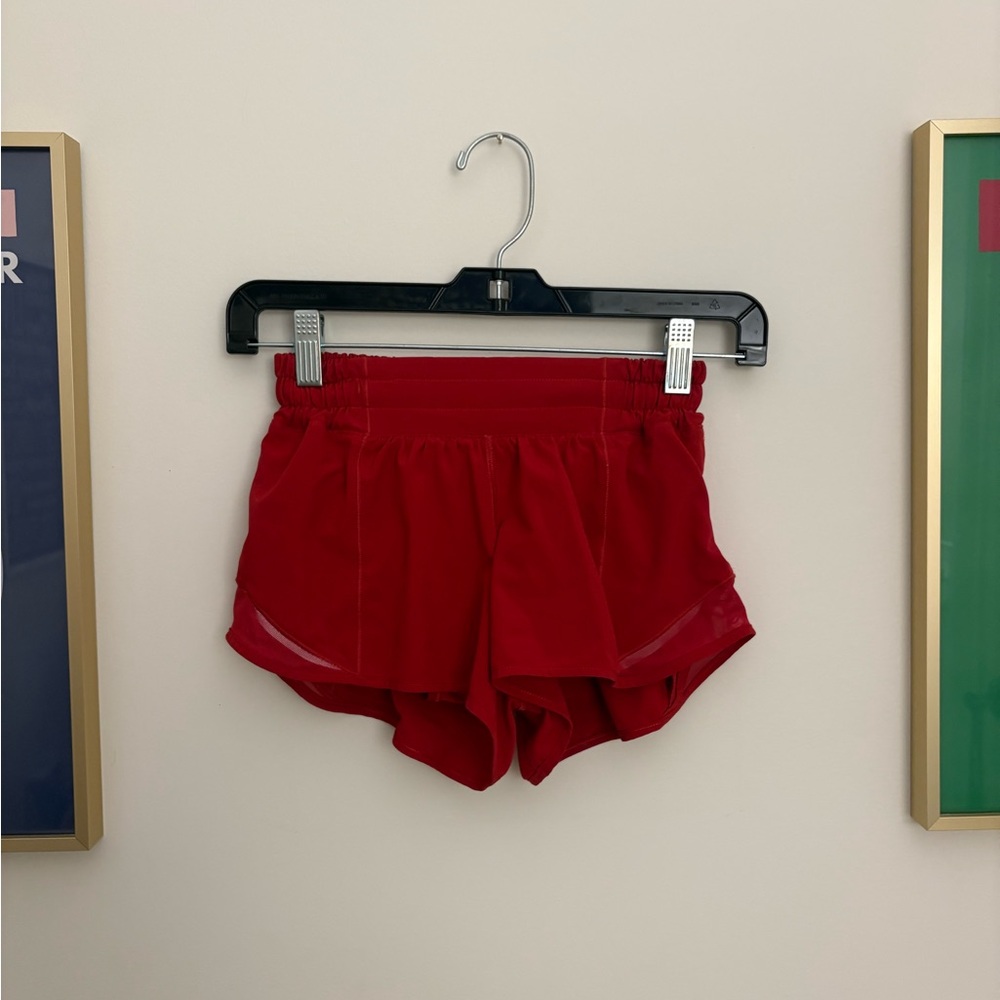 Lululemon Dark Red Hotty Hots Lowrise 2.5” inseam